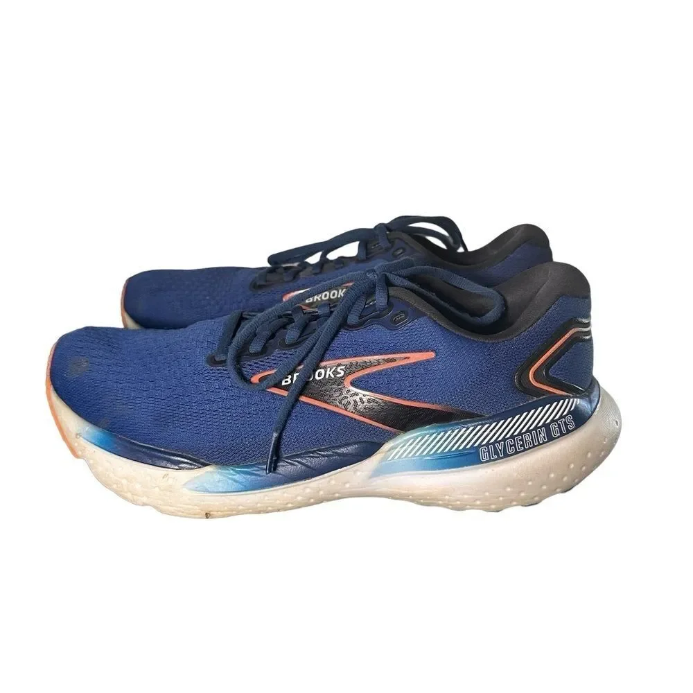 Brooks Glycerin GTS 21 Blue Athletic Running Shoes 1104201D474 Mens Size 11 D